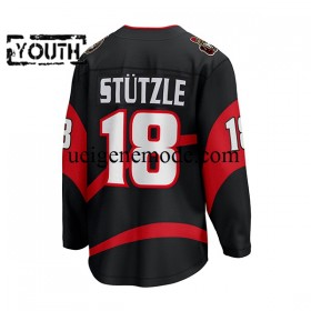 Kinder Ottawa Senators Eishockey Trikot Stutzle 18 Adidas 2022-2023 Reverse Retro Schwarz Authentic